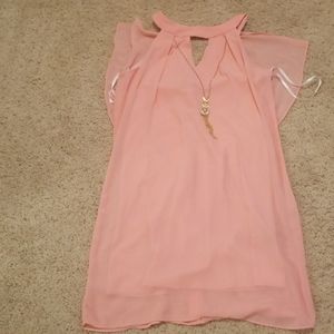 Pink soft back ruffled dress
